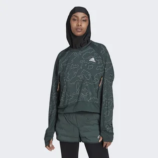 Худи женское Adidas X-City Running Crewneck Jacket Green Hc6323