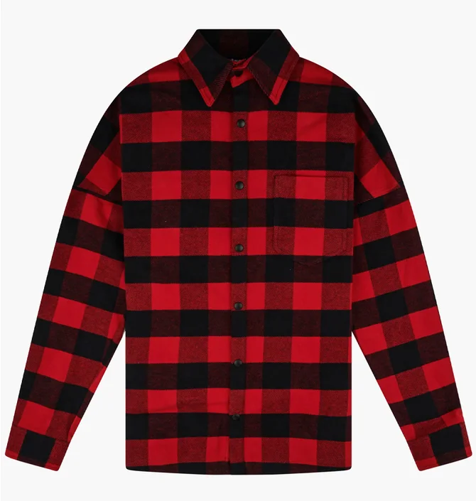 Рубашка мужская Palm Angels Classic Logo Overshirt Red/Black PMGA024C99FAB0012501