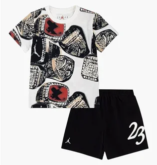 Спортивный костюм детский Air Jordan Mvp Ring Short Set White/Black 85D659-023