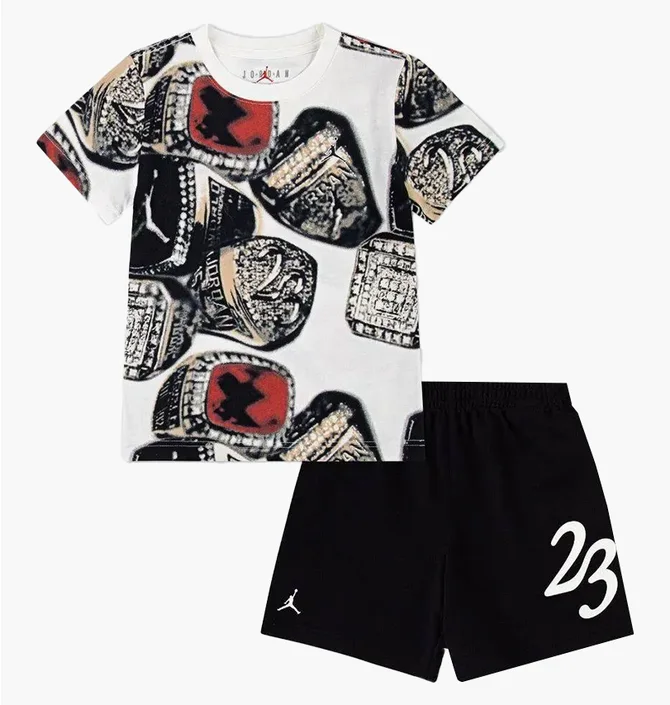 Спортивний костюм дитячий Air Jordan Mvp Ring Short Set White/Black 85D659-023