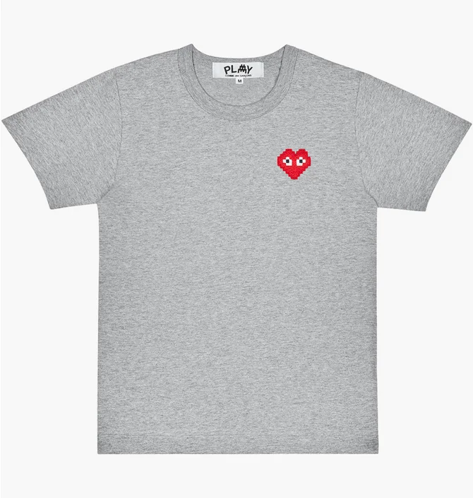 ᐉ Футболка мужская Comme des Garcons Invader Pixel Heart Tee Grey