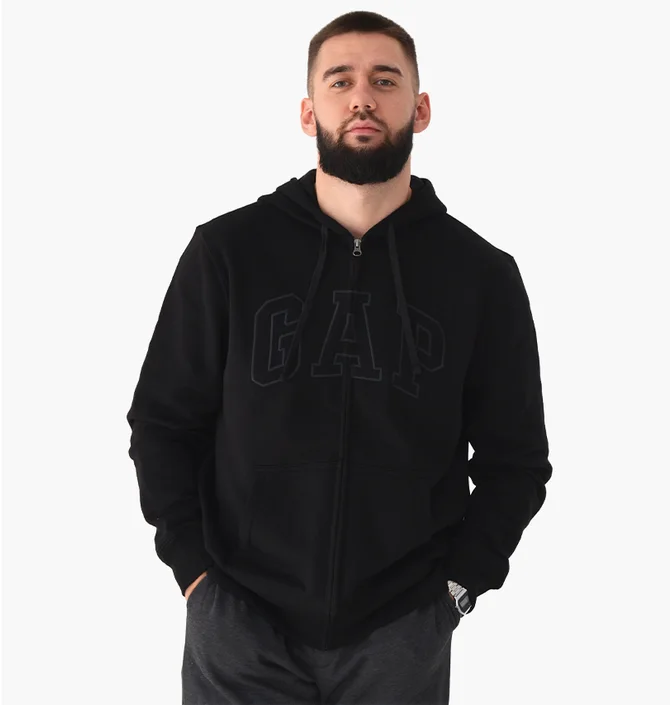 ᐉ Толстовка чоловіча Gap Logo Zip Hoodie Black 218871171