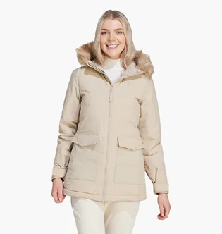 Парка жіноча Adidas Hooded Fur Beige HZ5734