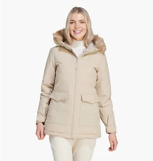 Парка женская Adidas Hooded Fur Beige HZ5734