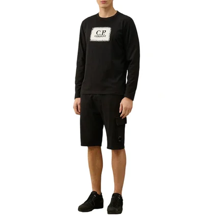 Лонгслів чоловічий C.P. Company Box Logo Black 16CMTS265A-005100W