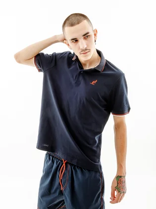 Поло чоловіче AUSTRALIAN 2-Stripe Pique Polo - R-Fit Blue LSUPO0005-200C