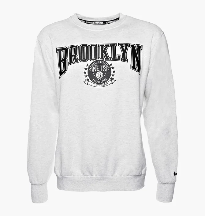 Свитшот мужской Nike Bkn M Nk Flc Crew Cts 75 Nba White DJ2795-051