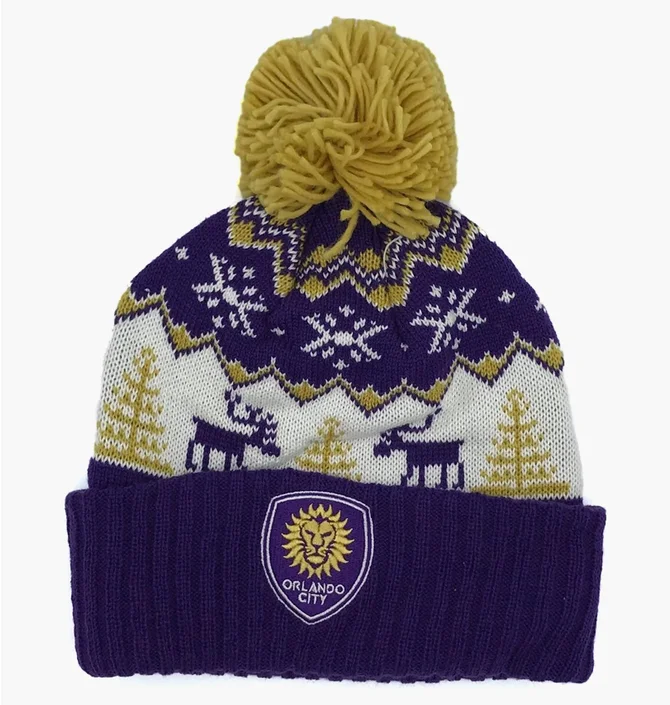 Шапка унисекс Adidas Nba Reindeer Golden State Warriors Cuffed Pom Beanie Violet/White KX06Z