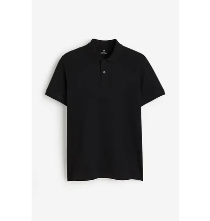 Поло мужское H&M Regular Fit Black 1209183001
