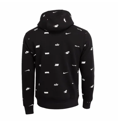 Худі чоловіче Nike Club Aop Po Hoody Black FB7434-010