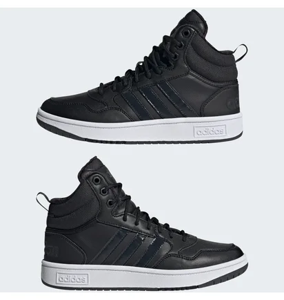 Кроссовки женские Adidas Hoops 3.0 Mid Lifestyle Basketball Classic Fur Lining Winterized Shoes Black GW6434
