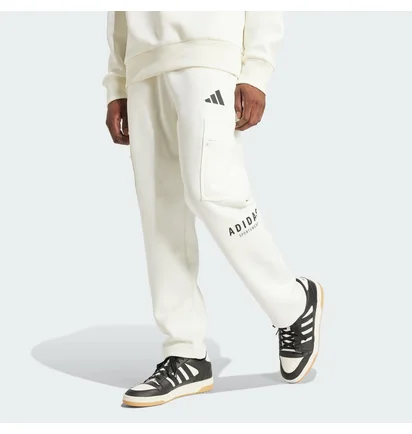 Штаны мужские Adidas All Szn Fleece Graphic Loose Sportswear White JJ3664