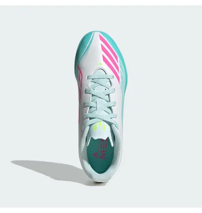 Сороконожки детские Adidas F50 Messi Club White/Turquoise JQ0949