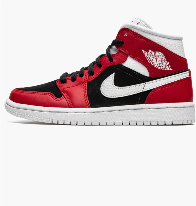 Кроссовки женские Air Jordan Wmns 1 Mid Red/Black BQ6472-601