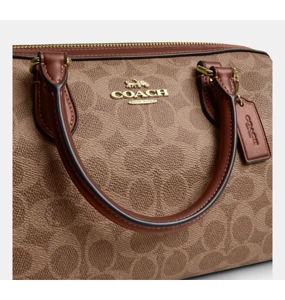 Сумка женская COACH Rowan Satchel Bag In Signature Canvas Brown/Beige CV961