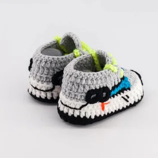 Пінетки дитячі Baby Sneakers Crochet Grey BS-YZY-WAVE