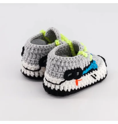 Пінетки дитячі Baby Sneakers Crochet Grey BS-YZY-WAVE
