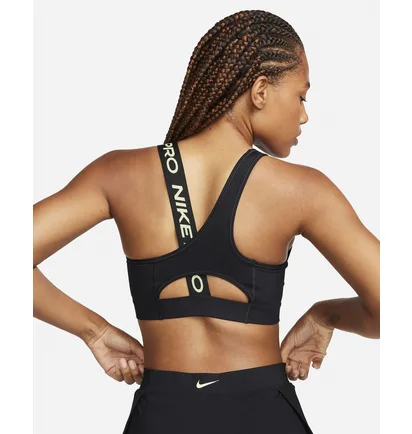 Топ женский Nike Pro Swoosh Medium-Support Asymmetrical Sports Bra Black DM0570-011