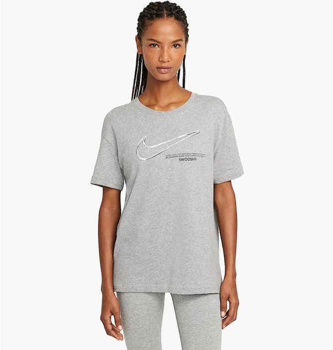 Футболка жіноча Nike Sportswear Swoosh Grey DB9811-063