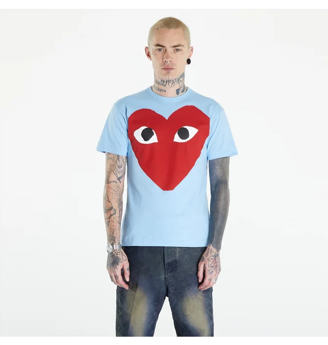 COMME des GARCONS SHIRT ／made in FRANCE ᐉ Футболка мужская Comme des Garcons Play Short Sleeve Logo Print