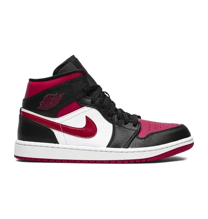 Кроссовки мужские Air Jordan 1 Mid Black/White/Noble Red 554724-066