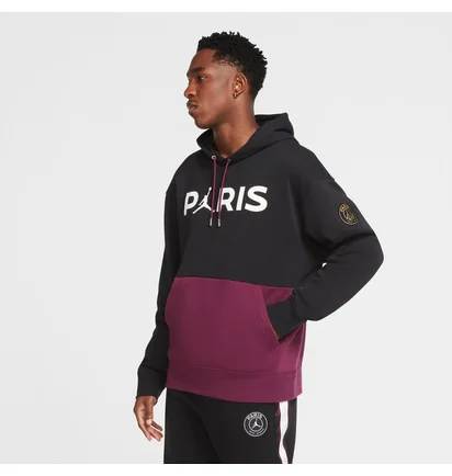 Толстовка мужская Nike Air Jordan X Psg Fleece Pullover Hoodie Black Bordeaux Ck9773-010