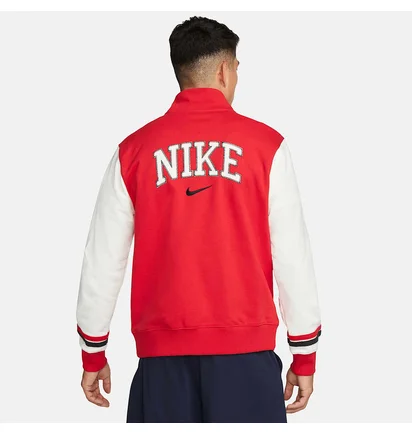 Бомбер мужской Nike Retro Varsity Red/White DZ2551-657