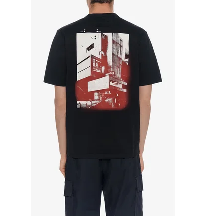 Футболка мужская C.P. Company Metropolis Series Vertical Logo Black 19CLTS057A-006370W-999