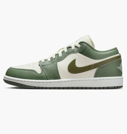 Кроссовки мужские Air jordan 1 Low MenS Shoes Green/White 553558-300