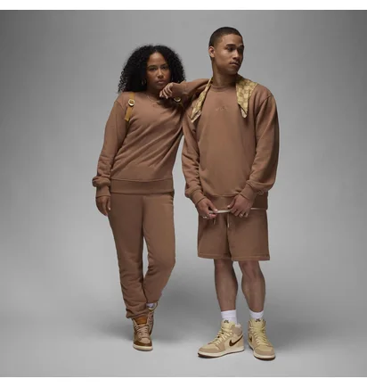 Свитшот унисекс Air Jordan Wordmark Fleece Crew-Neck Sweatshirt Brown FZ3950-223