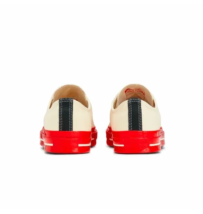 Кеды унисекс Comme des Garcons Play X Chuck 70 Low Shoes Egret/Red Beige A01796C