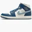 Кроссовки женские Air Jordan Air 1 Mid White/Blue BQ6472-414