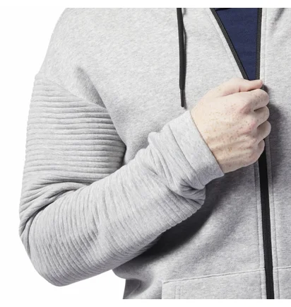 Толстовка мужская Reebok Workout Ready Full-Zip Fleece Grey EC0897