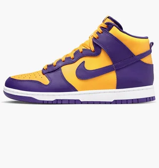 Кроссовки мужские Nike Dunk Hi Retro Violet/Yellow Dd1399-500