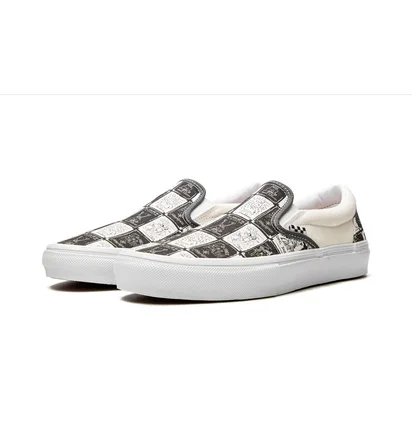 Кеды унисекс Vans Skate Slip-On Beige/Black VN0A5FCAAO7