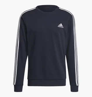 Свитшот мужской Adidas Essentials French Terry 3-Stripes Sweatshirt Blue GK9079