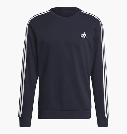 Свитшот мужской Adidas Essentials French Terry 3-Stripes Sweatshirt Blue GK9079