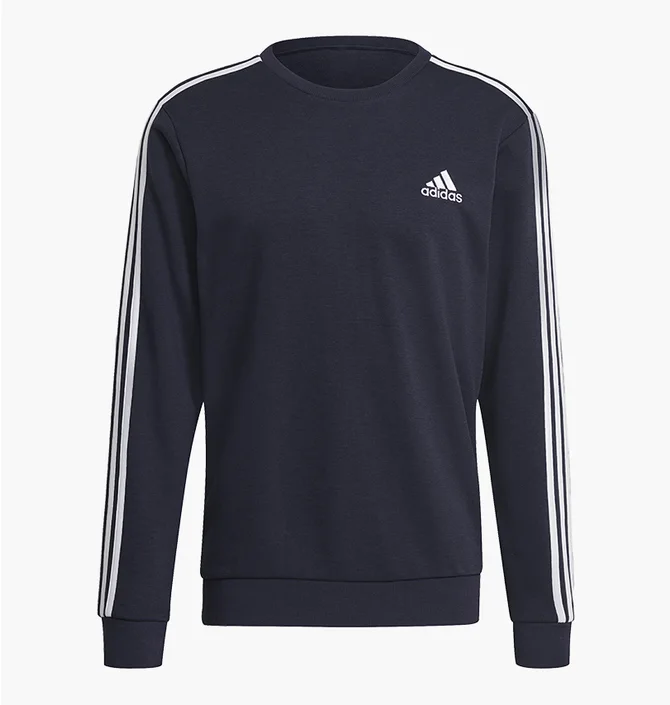 Свитшот мужской Adidas Essentials French Terry 3-Stripes Sweatshirt Blue GK9079