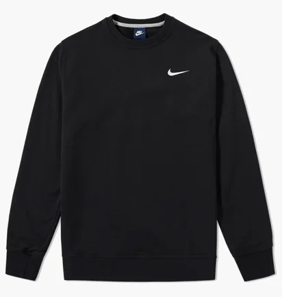 Свитшот мужской Nike Club Ft Crew Black 637902-010