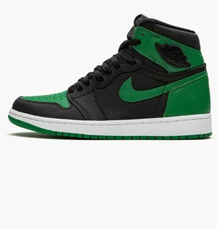 Кроссовки мужские Air Jordan 1 Retro High Black/Green 555088-030