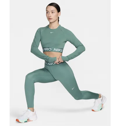 Лонгслив женский Nike Pro Dri-Fit Cropped Long-Sleeve Top Green FV5484-361