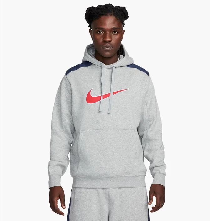 Худи мужское Nike M Nsw Sp Flc Hoodie Bb Grey FN0247-064