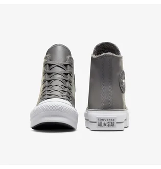 Кеды унисекс Converse Chuck Taylor All Star Lift Platform Leather Grey A05511C