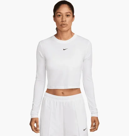 Лонгслів жіночий Nike Nsw Nk Chll Knt Ls Crp White HF5322-102