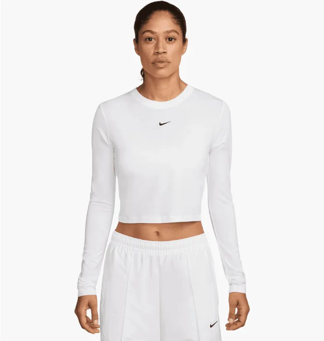 Лонгслів жіночий Nike Nsw Nk Chll Knt Ls Crp White HF5322-102