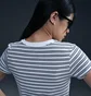 Футболка женская Nike Sportswear Chill Knit Slim Striped White/Grey HF9524-100