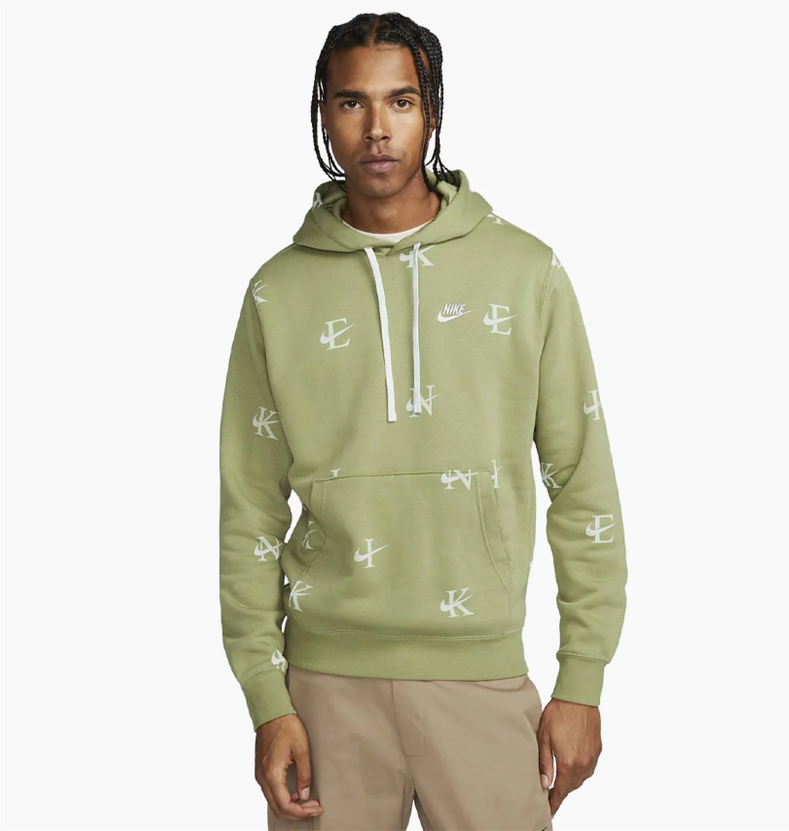 ᐉ Худі чоловіче Nike Monogram Print Hoodie In Alligator Olive