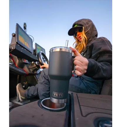 Термокружка Yeti Rambler 35Oz (1035Ml) Straw Mug Black 70000002297