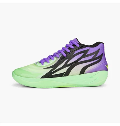 Кроссовки унисекс Puma X Rick And Morty Mb.02 Basketball Shoes Green/Violet 377411-02