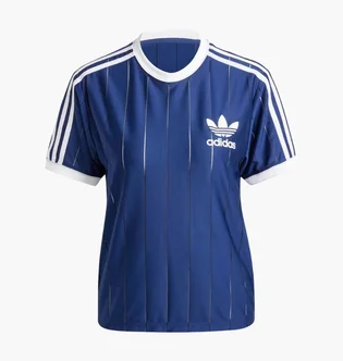 Футболка женская Adidas Adicolor 3-Stripes Pinstripe Blue IY7228